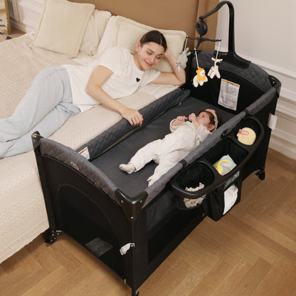 Babyeap 5 in 1 Baby Bassinet,Baby Sleeping Bed,Baby Changing Table,Baby Playpen,Standalone Baby Crib,Baby Bedside Bassinet for Newborn Baby