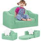 Babyeap Kids Sofa,2-in-1 Soft Toddler Couch Fold Out,Toddler Chair Baby Convertible Couch for Girls and Boys,Light Gray