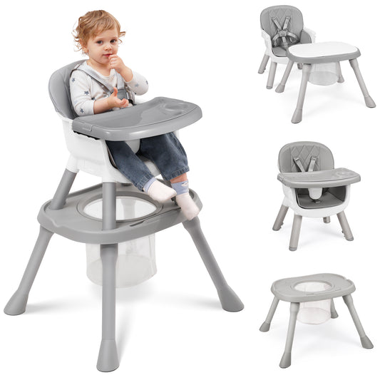 Babyeap Baby High Chair Convertible Highchair, Gray