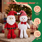 Yexmas 2pcs Plush Christmas Decorations with Snowman&Santa Claus, Handmade Soft Santa Doll, Stuffed Figurine Xmas Ornaments for Door Window Table Fireplace Party Holiday Decor