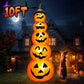 Yexmas 10ft Halloween Inflatable Pumpkins Outdoor Decor with Black Cat Tombstone and Spectre,Built-in LED Lights,for Halloween Party,Yard,Garden,Lawn