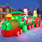 Yexmas 12FT Christmas Inflatable Train, Blow up Yard Decor Built-in LED Lights with Santa Snowman Gingerbread Man for Holiday Christmas Party Yard Garden and Lawn