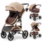 babyeap 2 in 1 Baby Stroller,Foldable Lightweight Carriage Reversible Bassinet Pram for Toddler,Travel Stroller with with Cup Holder、Storage Bag