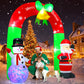 Yexmas 8FT Christmas Inflatable Archway,Christmas Blow Up Yard Decorations with Santa Claus and Snowman,Outdoor Christmas Decorations with Bow LED Lights