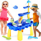Yexmas Sand Water Table for Toddlers, Sand Table and Water Play Table, Kids Table Activity Sensory Play Table Beach Sand Water Toy 37 Pcs Accessories Outdoor Backyard for Baby Kids Children Gift