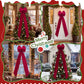 Yexmas 70×20 Inch Giant Velvet Christmas Bows, Big Burgundy Bows Tree Topper Ribbon Hanging Bows Decor for Holiday Front Door Wall Party Wreath Garland Crafts Xmas Decoration