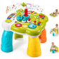 Yexmas 12-in-1 Baby Activity Table, Musical Learning Table for Toddlers, Baby Activity Center, Montessori Educational Interactive Toys with Lights and Music for Boys Girls Gifts