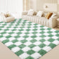 CozyDesg Shag Area Rugs,5'x8'/8' x 10' Soft Fluffy Floor Rugs Checkered Carpet，Washable Area Rugs for Living Room Bedroom Decor,Beige & White