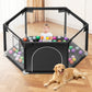 babyeap 50 Inch Baby Playpen,Fence Baby Play Yard for Indoors Outdoors,Hexagonal Toddler Playpen,Black