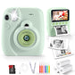 Yexmas Instant Print Toys Camera for Kids, 1080P HD Camera with 32GB SD Card, 3 Paper Rolls, Color Pens & Lanyard, Pink
