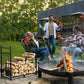 Yexmas Foldable Firewood Rack with 5-Piece Fireplace Tool Set & Kindling Holder, Indoor/Outdoor Wood Storage Organizer for Fireplace & Fire Pit