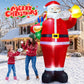 Yexmas 8ft Christmas Inflatable Santa Claus Outdoor Decor with Gift Bag and Bell,Large Blow Up Santa with LED Lights for Yard Lawn Garden