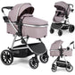 babyeap Baby Stroller,2 in 1 Lightweight Travel Stroller,Compact Foldable Stroller for Toddler with Reversible,Black