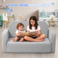 Babyeap Extra Wide Kids Chair,2-in-1 Convertible Toddler Chairs,Soft Comfy Kids Couch, Kids Sofa for Boys & Girls 3+,Light Gray