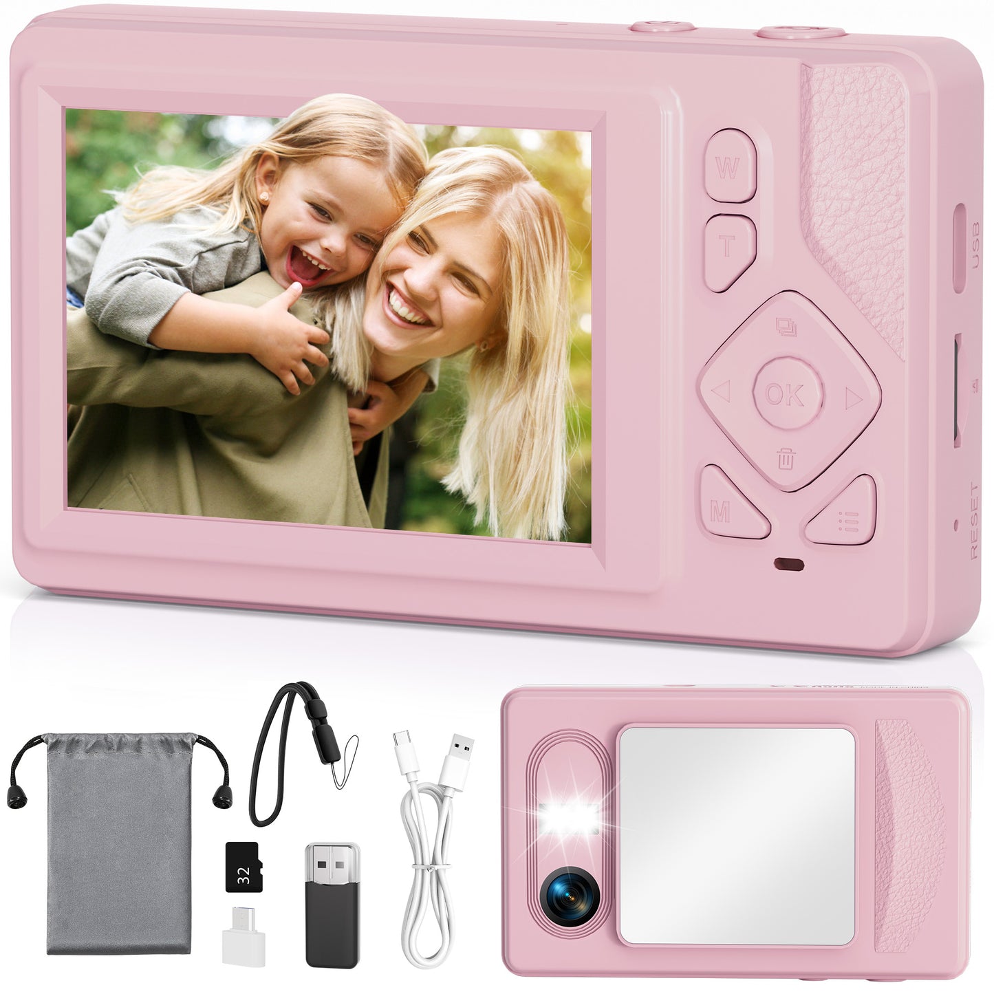 Lookfly Digital Camera,FHD 1080P Point and Shoot Kids Camera，Camera for Photography with 32GB Card ,18X Zoom Anti Shake,48MP,Compact Small Digital Camera for Boys Girls Kids,Black
