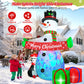 Yexmas 8FT Christmas Inflatable Snowman Blow Up Yard Decor with 360° Colorful Projection, Music On/Off, Penguin, Gift Boxes, Merry Christmas Banner for Outdoor Yard Decor