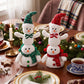 Yexmas 2pcs Snowman Plush Christmas Decorations, Handmade Snowman Figurine, Stuffed Doll Xmas Ornaments for Tabletop Home Fireplace Party Indoor Holiday Party Decor