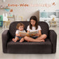 Babyeap Extra Wide Kids Chair,2-in-1 Convertible Toddler Chairs,Soft Comfy Kids Couch, Kids Sofa for Boys & Girls 3+,Brown