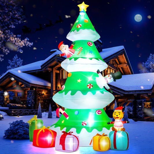 Lookfly 7.3ft Large Outdoor Christmas Inflatable Tree with Santa Claus A