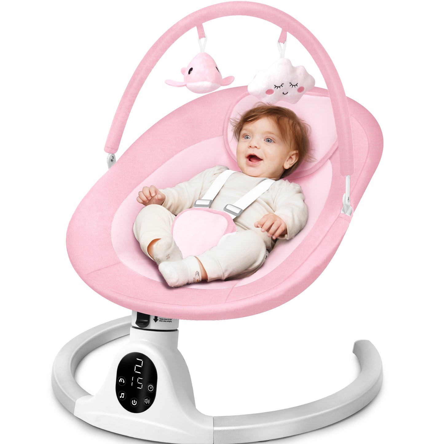 Babyeap Baby Swing for Infants, Electric Swing with 5 Sway Speed, 10 Lullabies, Black