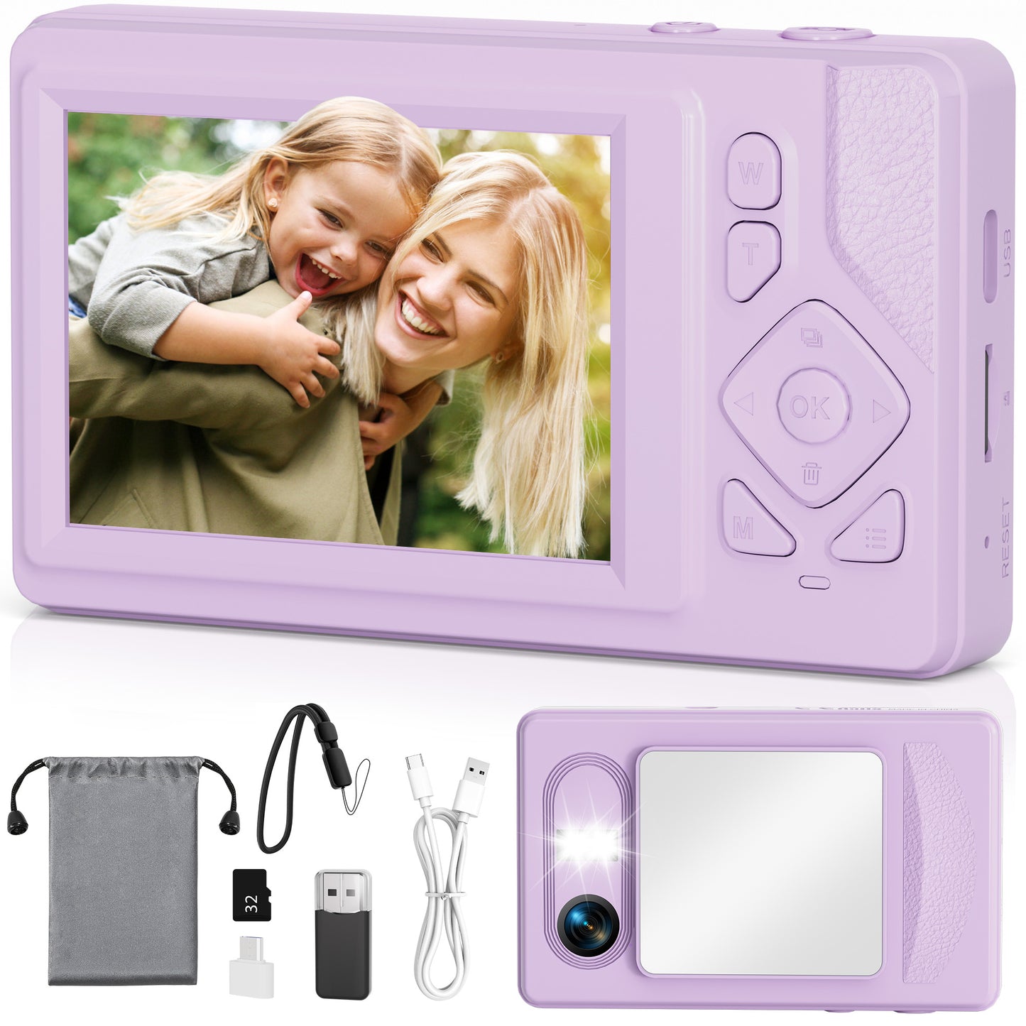 Lookfly Digital Camera,FHD 1080P Point and Shoot Kids Camera，Camera for Photography with 32GB Card ,18X Zoom Anti Shake,48MP,Compact Small Digital Camera for Boys Girls Kids,Black