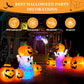Yexmas 9.4ft Halloween Inflatable Pumpkins Outdoor Decor with Black Cat Tombstone and Spectre,Built-in LED Lights,for Halloween Party,Yard,Garden,Lawn