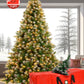 Yexmas 7.5ft Pre-Lighted Christmas Tree, 8 Modes LED Lights, Artificial Xmas Tree with Large Storage Bag