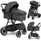 babyeap Baby Stroller,2 in 1 Lightweight Travel Stroller,Compact Foldable Stroller for Toddler with Reversible,Black