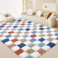 CozyDesg Shag Area Rugs,5'x8'/8' x 10' Soft Fluffy Floor Rugs Checkered Carpet，Washable Area Rugs for Living Room Bedroom Decor,Beige & White