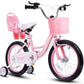 Enjoyrun 16" Kids Bike,Girls Bike with Training Wheels,Basket and Doll Seat,Bicycle for Children Ages 5-8,Pink