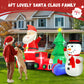 Yexmas 9FT Christmas Inflatables with Blow Up LED Lights, Santa Claus Snowman Train Gift Boxes & Christmas Tree for Indoor Outdoor Xmas Decoration