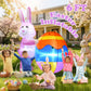 Yexmas 6ft Easter Inflatables,Blow Up Yard Outdoor Decoration with LED Lights Bunny Decorations with Egg for Lawn Garden Holiday Party