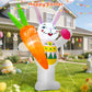 Yexmas 6FT Easter Inflatables Outdoor Decoration,Blow-Up Bunny Holding a Carrot and an Easter Egg with Built-in LED Lights for Yard Lawn Garden Decor