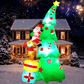 Yexmas 7.2FT Large Outdoor Inflatable Christmas Tree with Santa Claus and Dog, Built-in LED Lights, Blow Up Xmas Decoration for Yard, Garden, Lawn, Holiday Party