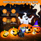 Yexmas 8FT Halloween Inflatable Decoration with Ghost, Black Cat and Pumpkins,Built-in LED Lights, Blow Up Halloween Yard Decor for Indoor/Outdoor Party,Yard, Lawn