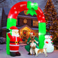 Lookfly 8FT Christmas Inflatable Archway,Christmas Blow Up Yard Decorations with Santa Claus and Snowman,Outdoor Christmas Decorations with Bow LED Lights