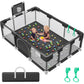 babyeap Baby Playpen,73 Inch Extra Large Baby Playard,Playpen for Babies and Toddlers With Basketball Hoop,Children Kids Play Fence for Indoors Outdoors,Black 2