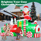 Yexmas 10.5ft Christmas Inflatable Train with Santa Snowman Penguin Dinosaur Corner Outdoor Lights Decorations for Holiday Decorations, Christmas Parties, Yard, Garden and Lawn