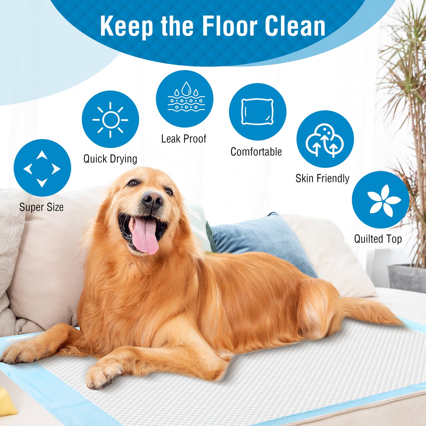Zoolike XXL Dog Pads Dog Training Pads, Disposable Dog Pee Pads,30"x 36", 100 COUNT