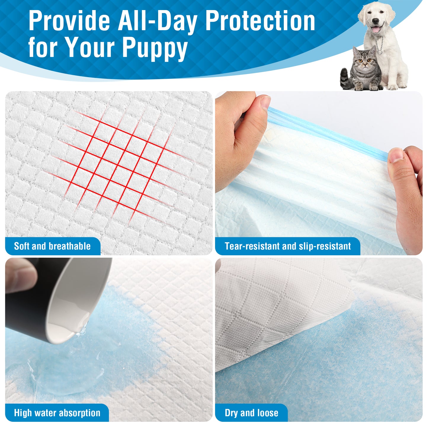 Zoolike XXL Dog Pads Dog Training Pads, Disposable Dog Pee Pads,30"x 36", 100 COUNT