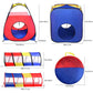 Yexmas 4 in 1 Kids Play Tent and Tunnels, Foldable Indoor Outdoor Pop Up Ball Pit, 2 Tents + 2 Crawl Tunnels Playhouse Tent Set for Boys Girls Kids(No Ball)