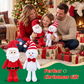 Yexmas 2pcs Plush Christmas Decorations with Snowman&Santa Claus, Handmade Soft Santa Doll, Stuffed Figurine Xmas Ornaments for Door Window Table Fireplace Party Holiday Decor