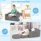 babyeap Kids Couch,2-in-1 Soft Toddler Couch Fold Out,Convertible Sofa to Lounger,Gifts for Kids Girl Boys,Dark Gray