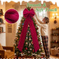 Yexmas 70×20 Inch Giant Velvet Christmas Bows, Big Burgundy Bows Tree Topper Ribbon Hanging Bows Decor for Holiday Front Door Wall Party Wreath Garland Crafts Xmas Decoration