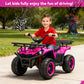 Yexmas 24V Kids ATV,Electric ATV for Kids 4 Wheelers Quad Car Toy, Ride On Toy Car As Gift for Kids,Pink