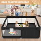 Babyeap Baby Playpen With Mat,50"x50"Play Pen for Babies and Toddlers,Play Yard With Gate for Indoor Outdoor,Black