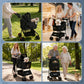 Zoolike 3 in 1 Pet Stroller for Dogs and Cats,4 Wheel Foldable Stroller with Detachable Carrier&Storage Basket,Black