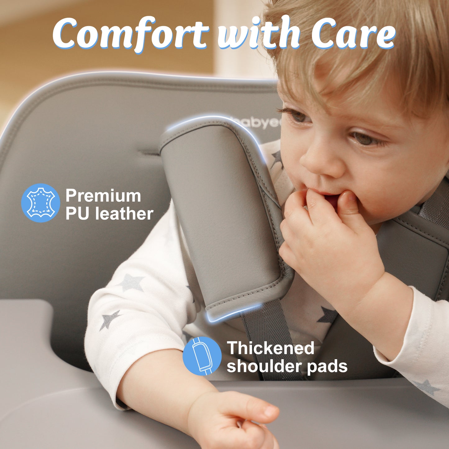 Babyeap Baby High Chair, Adjustable and Convertible Highchair for Babies and Toddlers, Foldable Design, Gray