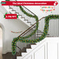 Yexmas 9ft Large Christmas Garland, Multi-Purpose Xmas Wreath with 90 LED Lights, Battery Operated