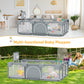 babyeap Baby Playpen,73 Inch Extra Large Baby Playard,Playpen for Babies and Toddlers With Basketball Hoop,Children Kids Play Fence for Indoors Outdoors,Gray